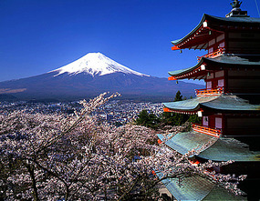 Castle Overlooking Mount Fuji