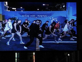 Performing "Gangnam Style" 