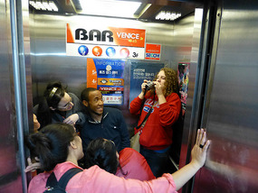 Group Photo in Elevator