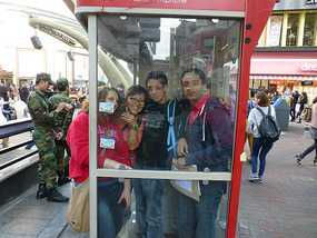 Group Photo in Phone Booth