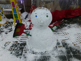 Snowman Outside Store