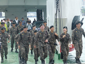 Cadets Leaving Ferry