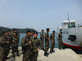 Cadets Ready to Board Ferry