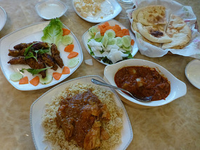 Biriyani, Kebab, Naan, and Curry