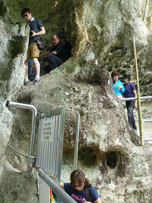 Climbing Down Rocks