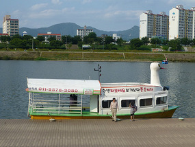 Duck Ship Comes to Dock