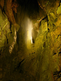 Stalagmite in Illuminated Mist Haze