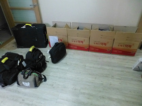 Moving Day Boxes and Luggage