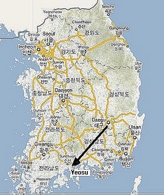 Location of Yeosu