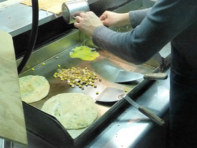 Making Egg Onion Pancakes
