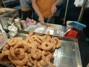 Chopping Tempura Squid