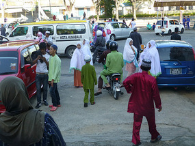Crowds Outside Mosque