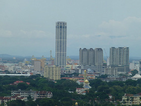 View of Komtar Tower and City Mosque