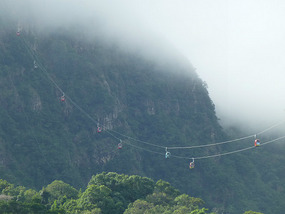 Cable Cars Dissapear into Mist