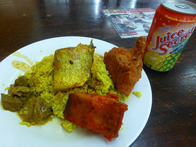 Tandoori Fish and Fried Chicken Dinner