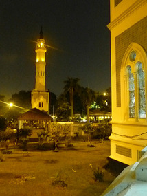 Minaret Lit Up