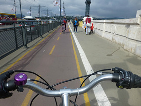 Biking on Margit Bridge