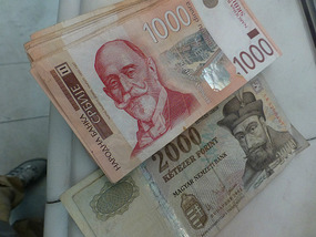 Wad of Serbian Bills