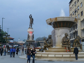Fountains and Statue