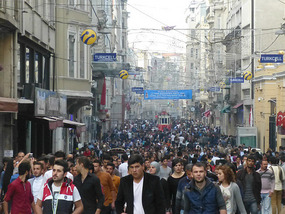 Busy Pedestrian Street
