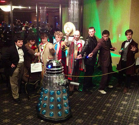 Fans in Doctor Costumes