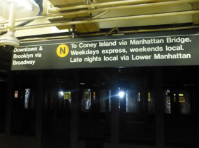 N Line train to Coney Island