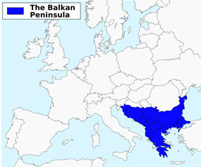 Balkans map defined by Danube/Sava Rivers
