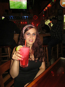 A well deserved drink in the restaurant