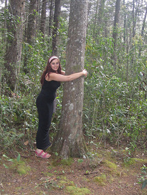 Hugging the tree.... releasing negative energy