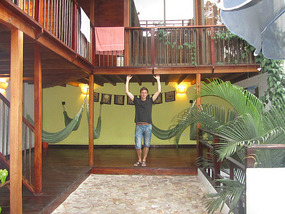 The upstairs section with hammocks and sauna