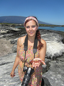Me holding a crab shell