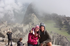 With our Peruvian hats on! 