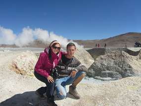 Us by the geyser