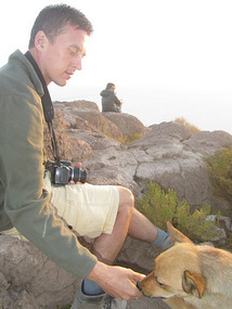 With the dog