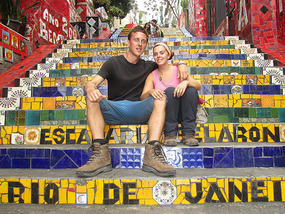 On the famous steps in Lapa
