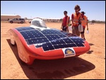 Spraying down the solar car