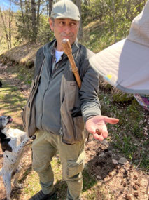A truffle and a happy doggie