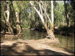 Wayne checking our first creek crossing