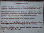 Signage Zebedee Springs