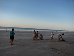 Setting up for beach cricket