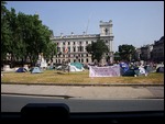 Protesters; One guy has been here for 6 years!