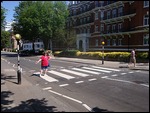 Malinda walking Abbey Road