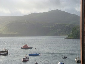 My view at Cafe Ariba in Portree, Scotland