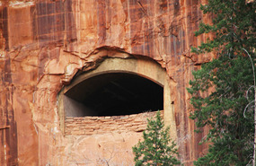 Amazing tunnel window in Zion National Park