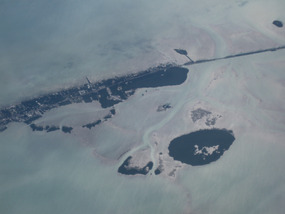 Florida Keys during Flight to Costa Rica