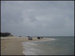 Driving up the beach