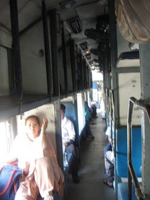Train compartment once it had emptied a bit