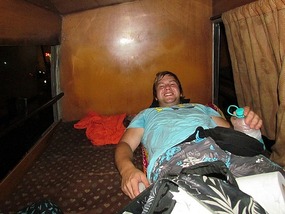 Sleeper bus - more like a coffin!!