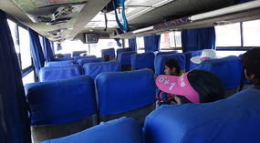 Inside of our 24 hour long bus ride 