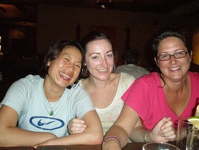 The girls at dinner